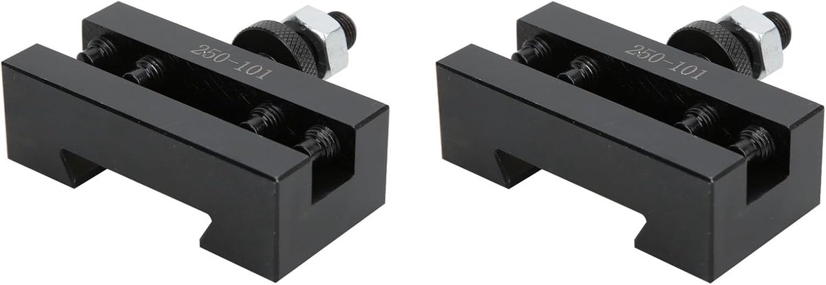 SnelShoppen - 2 Stuks 250-101 Draaibank Gereedschap Houder Staal Snelle Verwisselbare Beitel Houder Set CNC Draai Gereedschap Geschikt voor Draaibank