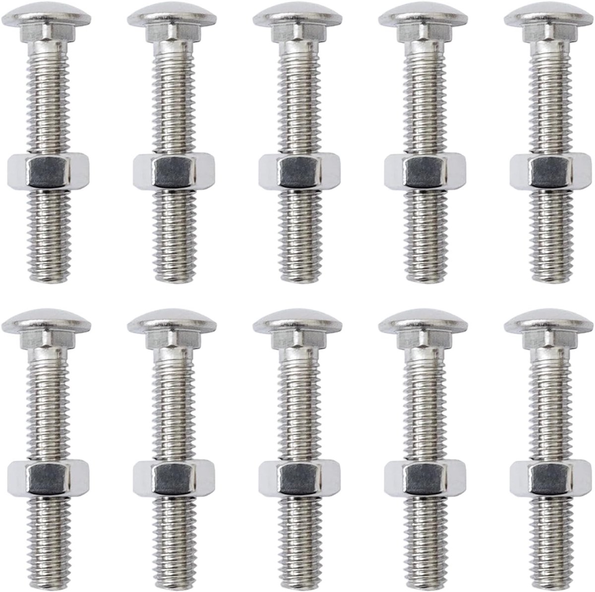 SnelShoppen - 10x M6 304 RVS Wastafel Stopper Set - Vervangende Wastafel Limiter voor Keuken en Badkamer - Stevig en Duurzaam - Hoofddiameter 13mm - S