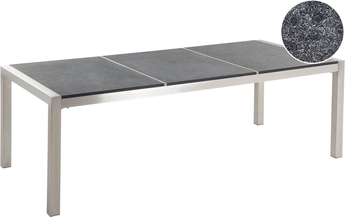 Beliani GROSSETO - Tuintafel - Grafietgrijs - 100 x 220 cm - Graniet