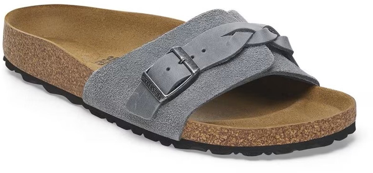 Birkenstock Slippers Oita Braided 1029121 Basalt Smal Grijs