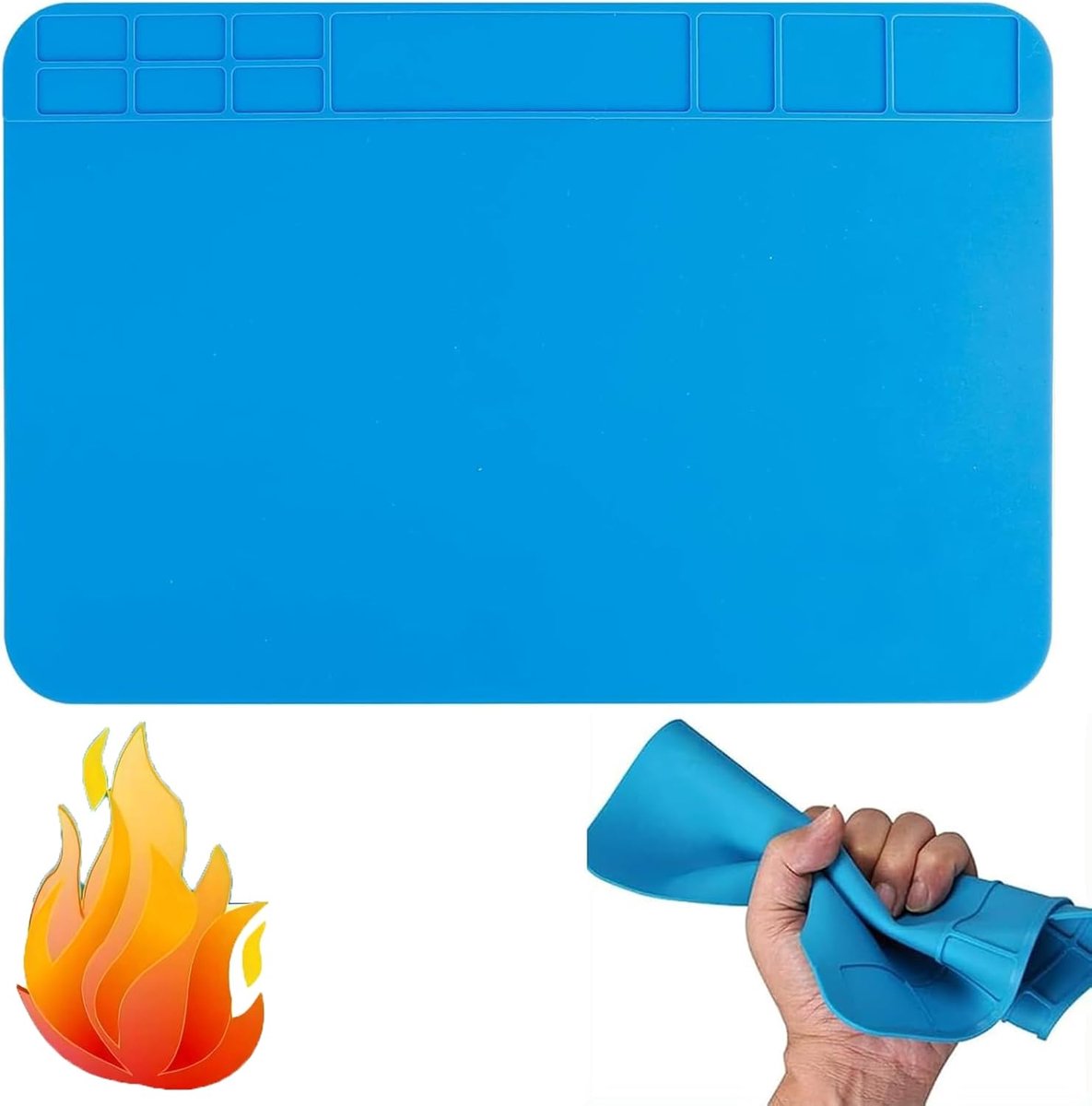 soldeermat, siliconen soldeeronderlegger, multifunctioneel werk, soldeerreparatie, platformonderlegger, eetmat, reparatiemat en schroefpositie voor solderen en repareren