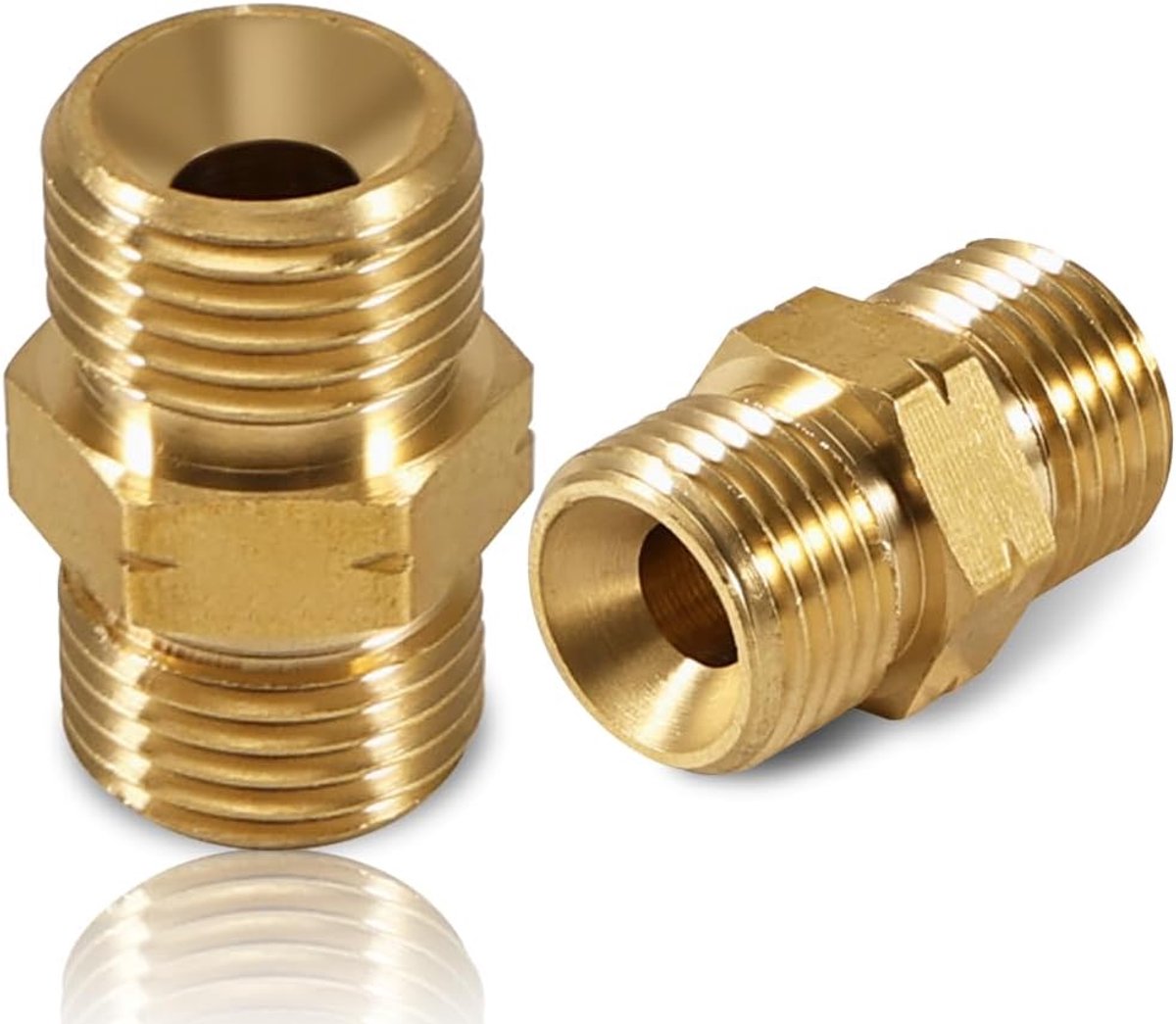 2 pcs Brass Gas Hose Connector Double Nipple 1/4'' AG Left, DN8 lks Double Nipple Coupling Propane Acetylone Gas Hose - ShopVlot