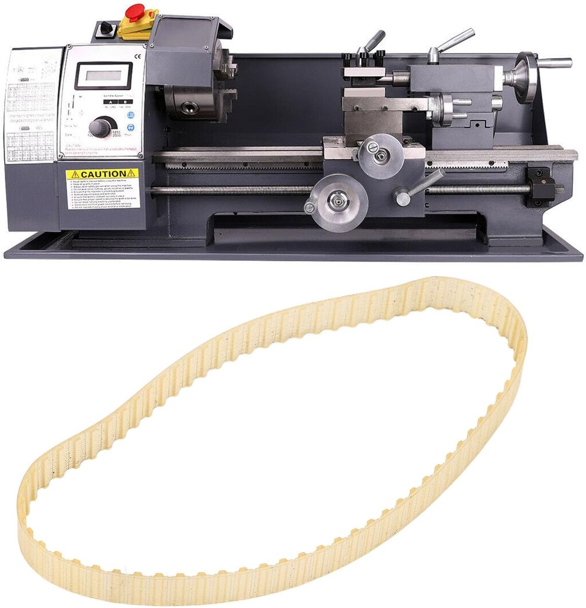 SnelShoppen - Professionele Mini Draaibank Aandrijfriem 9mm Breed 1.5M x 70 Tanden Transparante Vervangingsriem voor Draaibank Accessoires