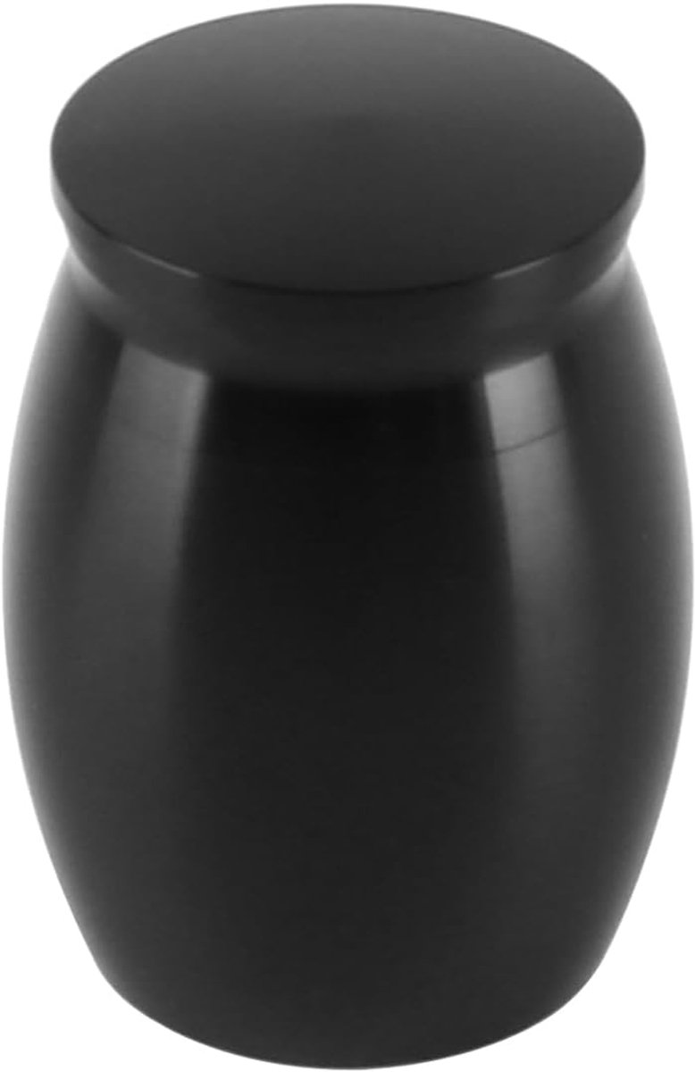 SnelShoppen - Kleine Huisdier As Herinnerings Urn, Rvs Waterdichte Crematie Container, Jar 30x30x40mm (Zwart) voor Binnen en Buiten