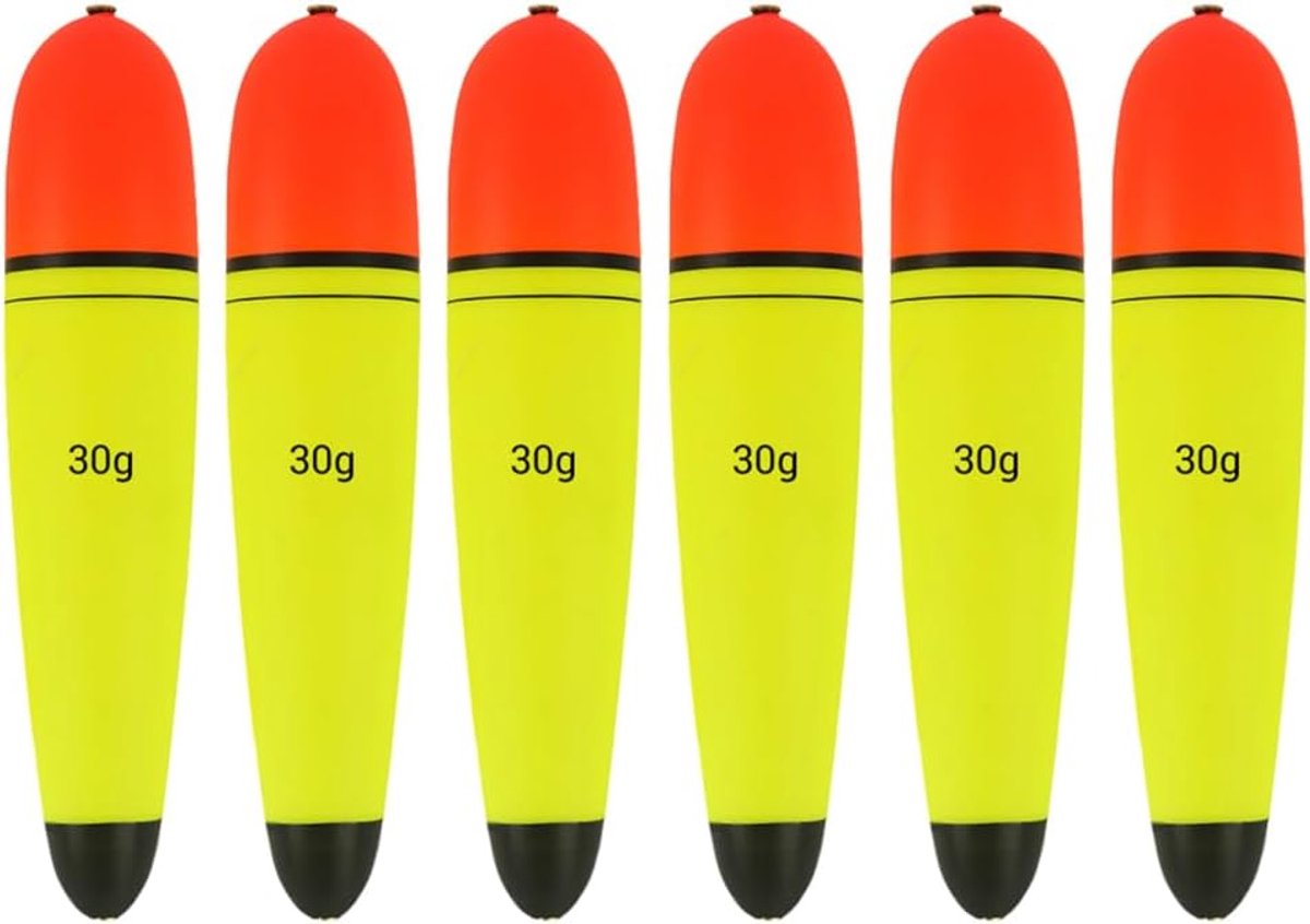SnelShoppen - MiOYOOW Slip Floats voor Vissen, 6 Stuks EVA Bobbers voor Zoet- en Zoutwater, Hoge Zichtbaarheid, Langwerpige Vissersuitrusting