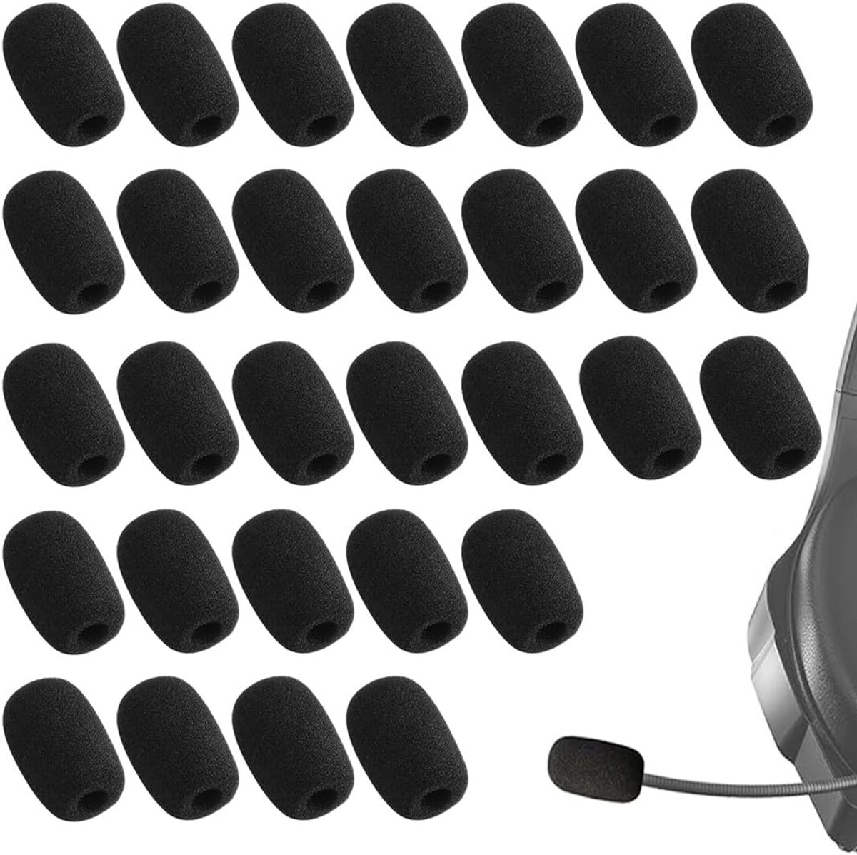 SnelShoppen - 30 Stuks Mini Microfoons Windscreens Zwart - Schuim Pop Bescherming voor Kleine Lavalier Microfoon - Ideaal voor Audio Opnames en Interv