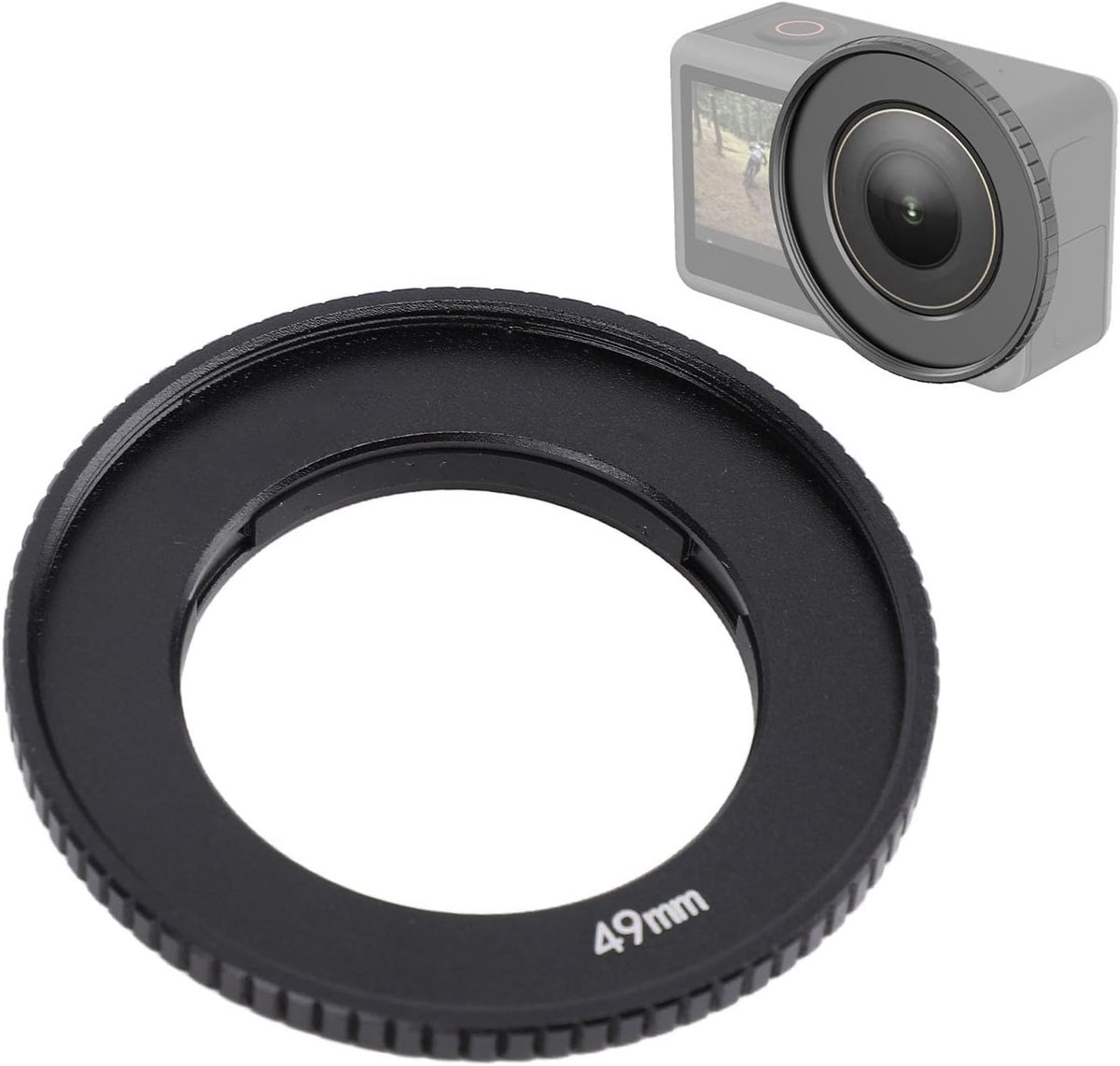 SnelShoppen - 49Mm Camera Lens Adapter Ring voor Actiecamera, Aluminium Filteradapter voor Action4, Compatibel met Alle 49mm Filters, Verbeterde Duurz