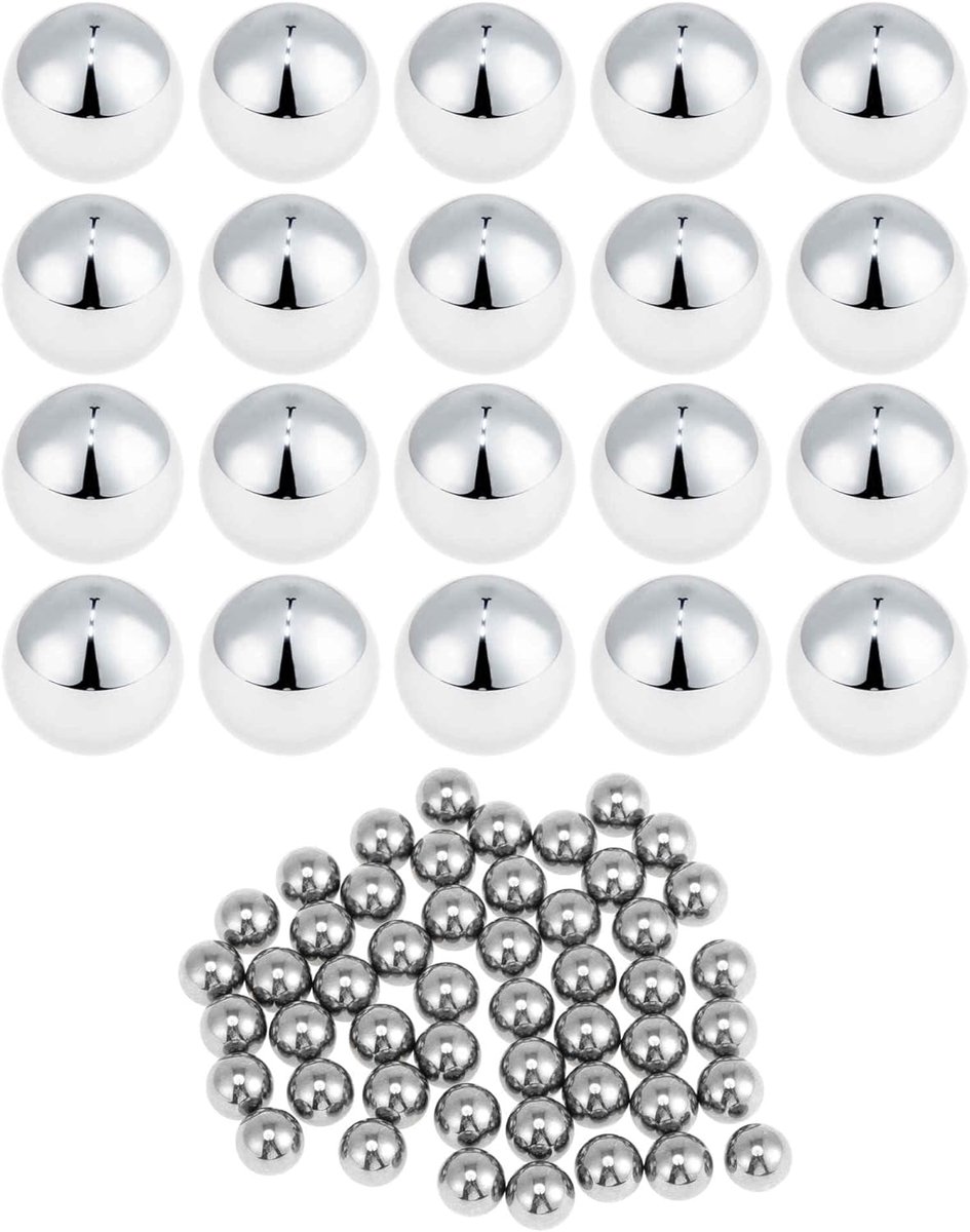 SnelShoppen - 50 Stuks 12,3mm Precisie Kogellager Staal G100 Bal Zilver Tone voor Auto's, Fietsen, Motoren, en Meer