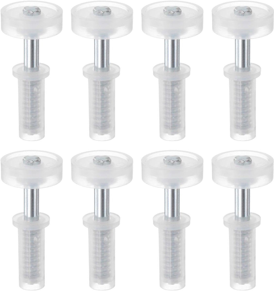 SnelShoppen - 8-Pack Vouwdeur Hardware - 52mm Vouwdeur Bovengeleiderwiel - Duurzaam RVS en Kunststof - Vervangingsonderdelen voor Kasten, Slaapkamers,