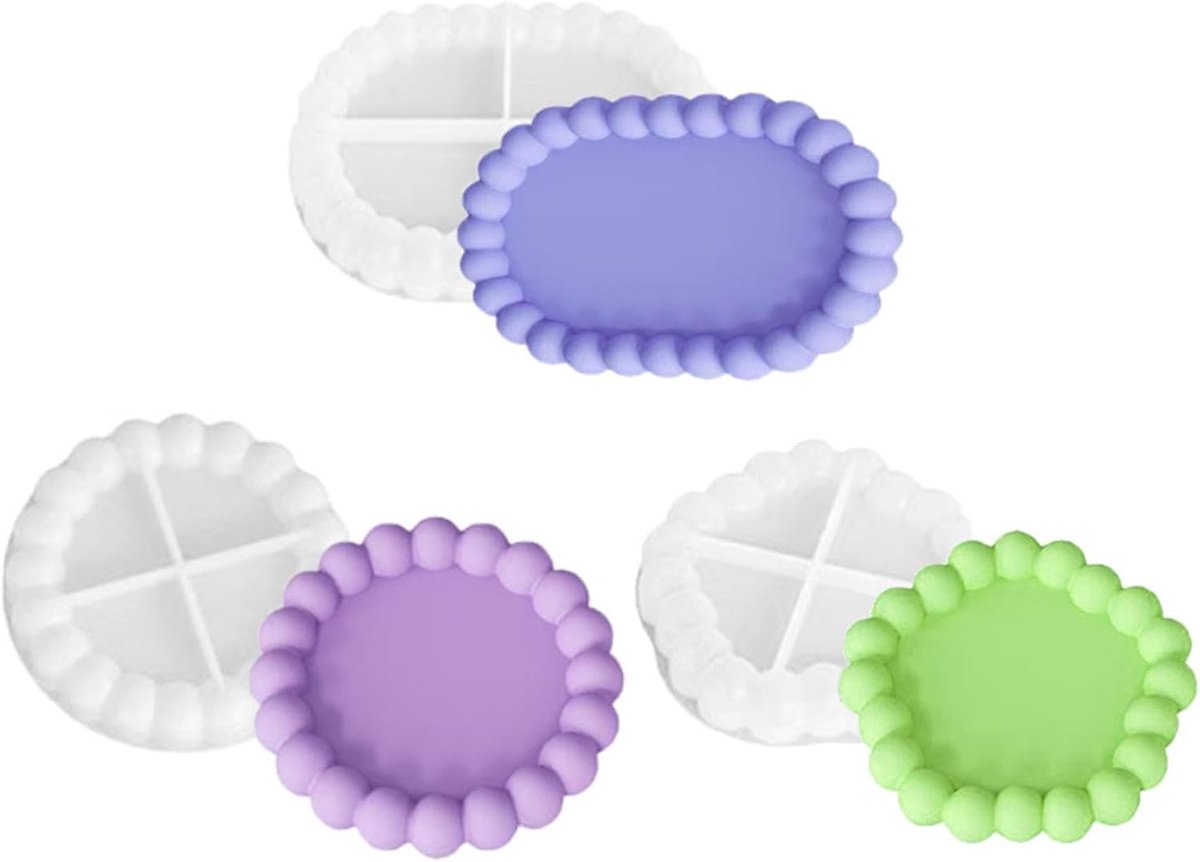 SnelShoppen - 3 Stuks Silicone Bakvormen, Silicone Mallen, Onderzetters, Bubble Silicone Mallen, Gietmallen, Bakmallen, Epoxy Hars Mallen voor Betonne
