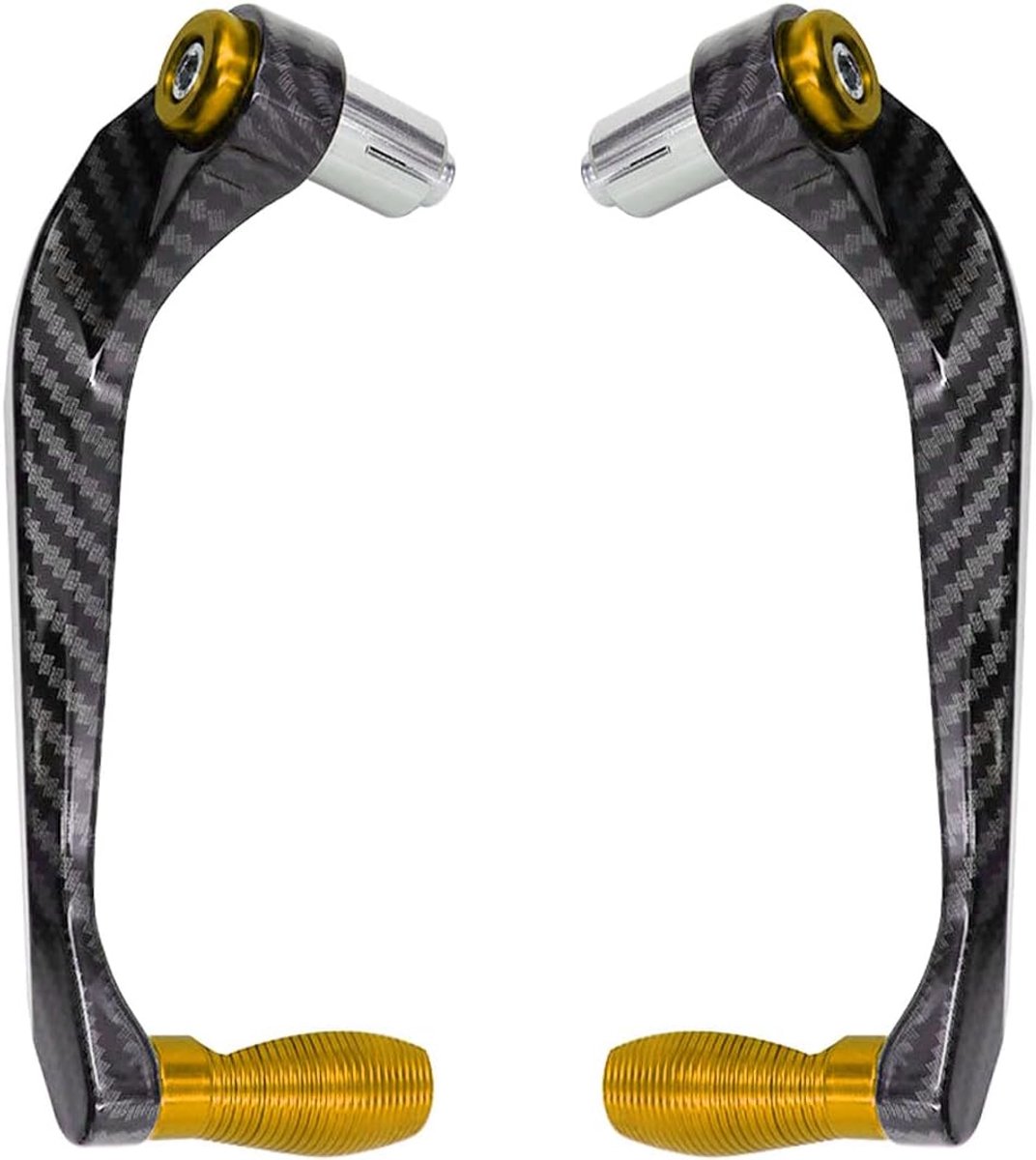 SnelShoppen - Motorfiets Handbeschermer 22mm Remhevel Koppeling Hevel Handguards voor Motorfiets Goud - CNC Aluminium Legering en Koolstofvezel
