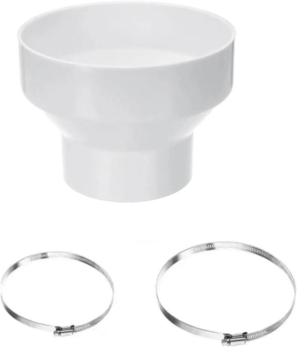 SnelShoppen - Duct Reducer Afvoerslang Adapter 150mm naar 100mm Universele Ventilatiesysteem Adapter met Rvs Slangklemmen voor Afzuigkappen en Ventila