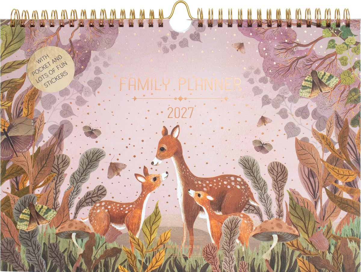 Pimpelmees family planner 2027 Deer Warm Red