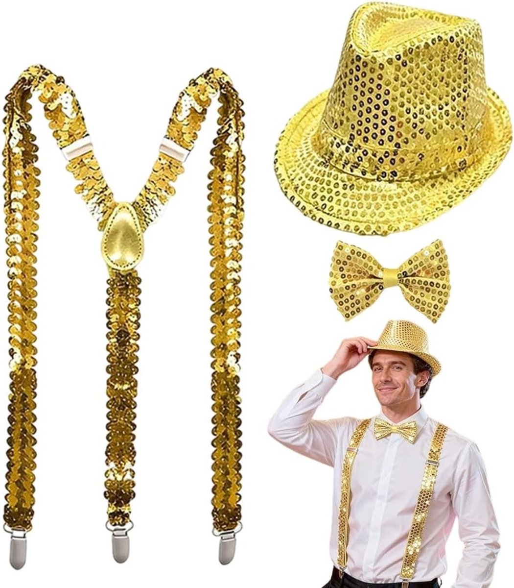 Set van 3 Jazz Dance Hoeden voor Detective Kostuum, Cosplay Accessoires met Band en Strik voor Carnaval en Feestjes