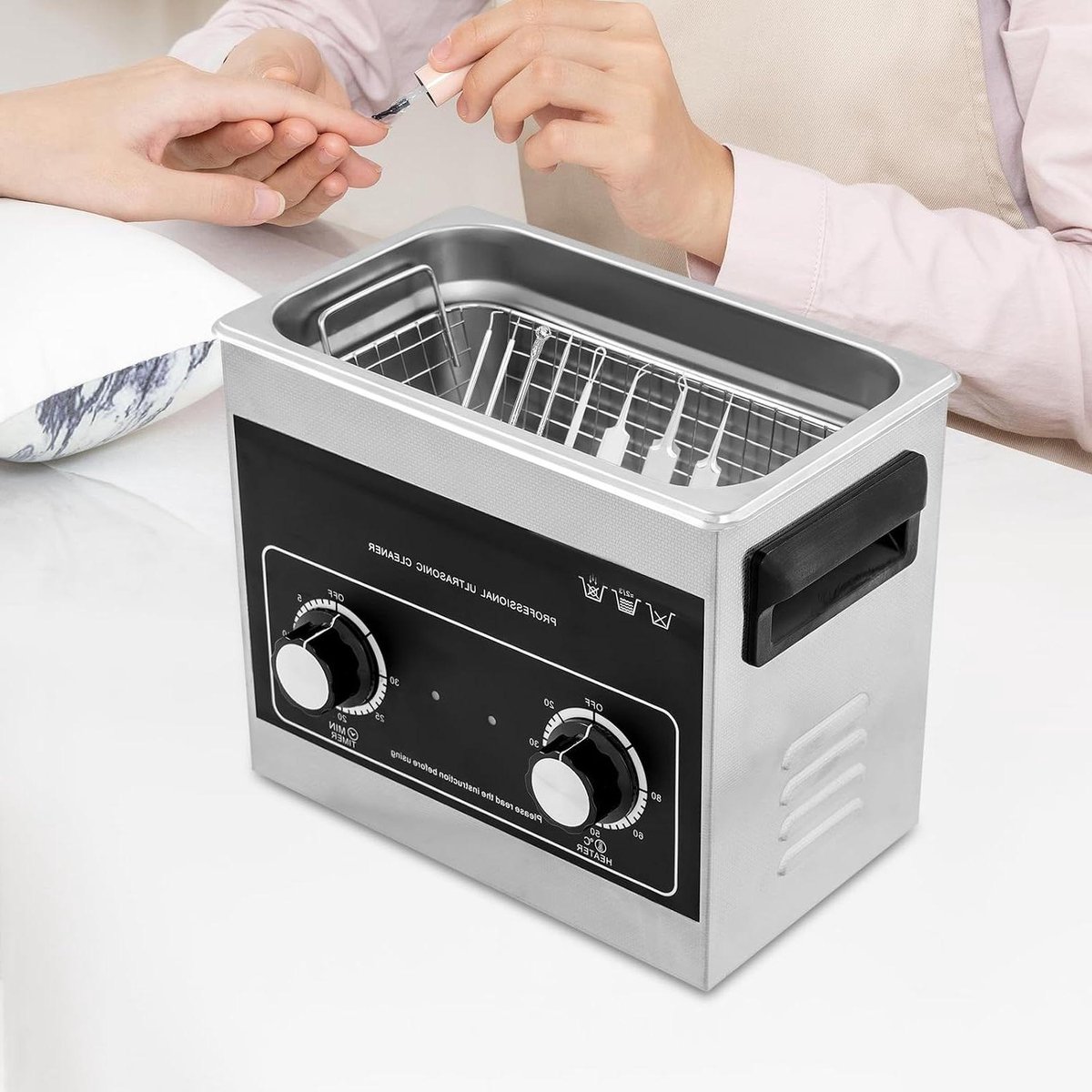 Ultrasoon Reiniger - Ultrasone Schoonmaker - Sieraden Reinigen - Met Verwarmingsfunctie - 3.2 L - Zilver