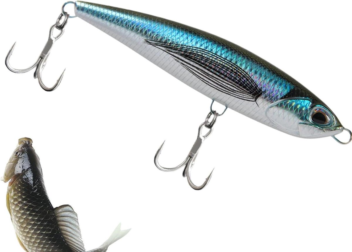 Kunstaas Potlood - Zinkend aas - Vissen Vangen - Levensechte Imitatie - 14.5 cm - Blauw