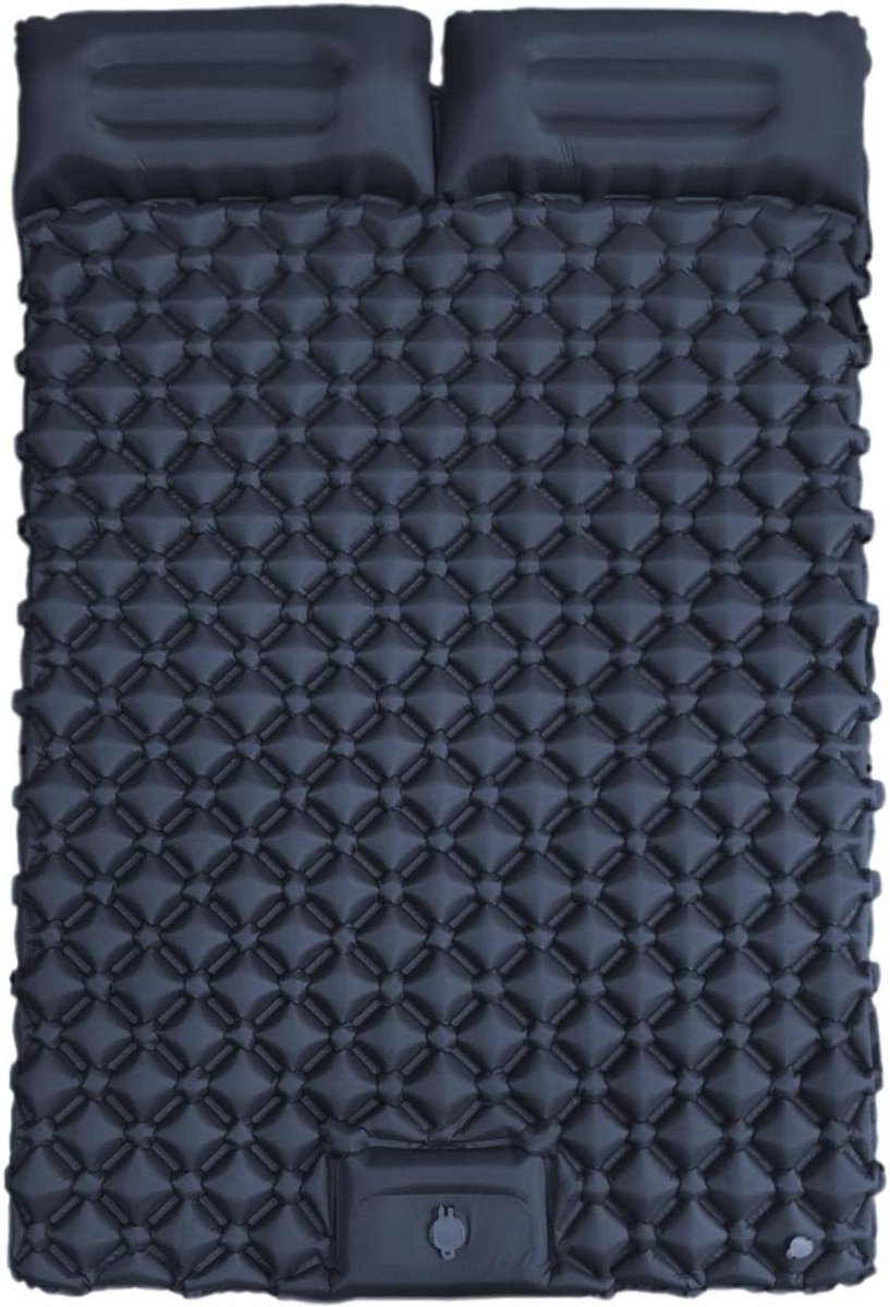 Dubbele Slaapmat - Opblaasbaar Kampeermatras - Kamperen en Reizen - Met Ingebouwd Kussen - 190x120 cm - Paarsblauw