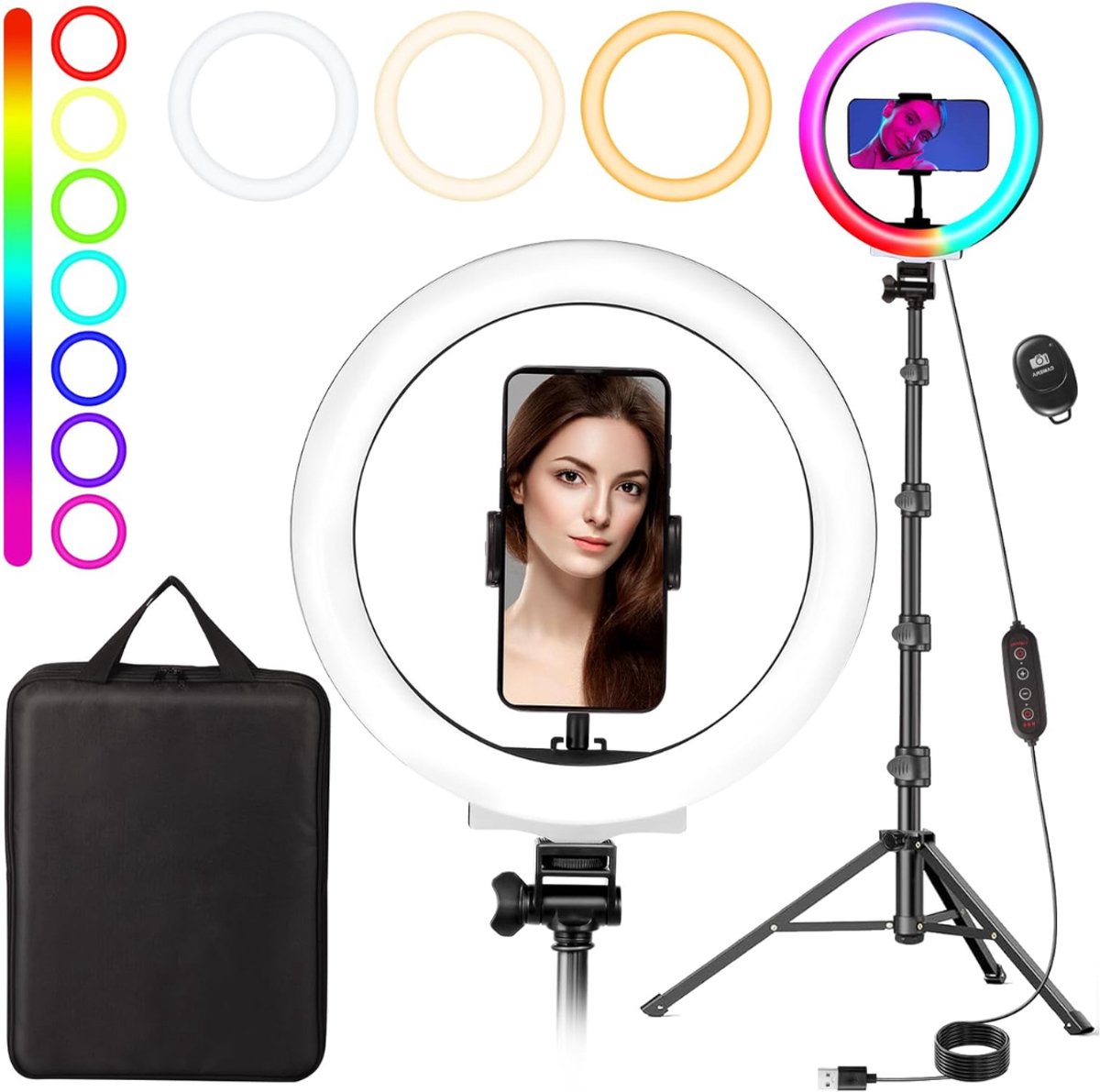 Zavio® Ringlamp met Statief - Ring Light - Verstelbaar - Led Verlichting