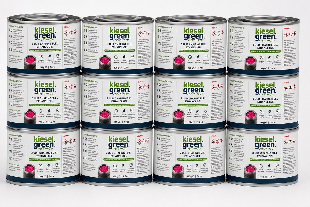 Kieselgreen Brandpasta voor Chafing Dish 12 stuks 198 gram 3 uur brandduur geur- en roetloos
