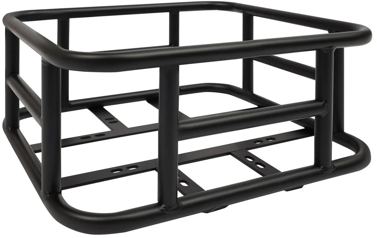Linkforu - Fietsmand Achter - Staal - Zwart - 34,3 X 30,5 X 15 Cm - Stevig - Bagagedrager Montage - Compact