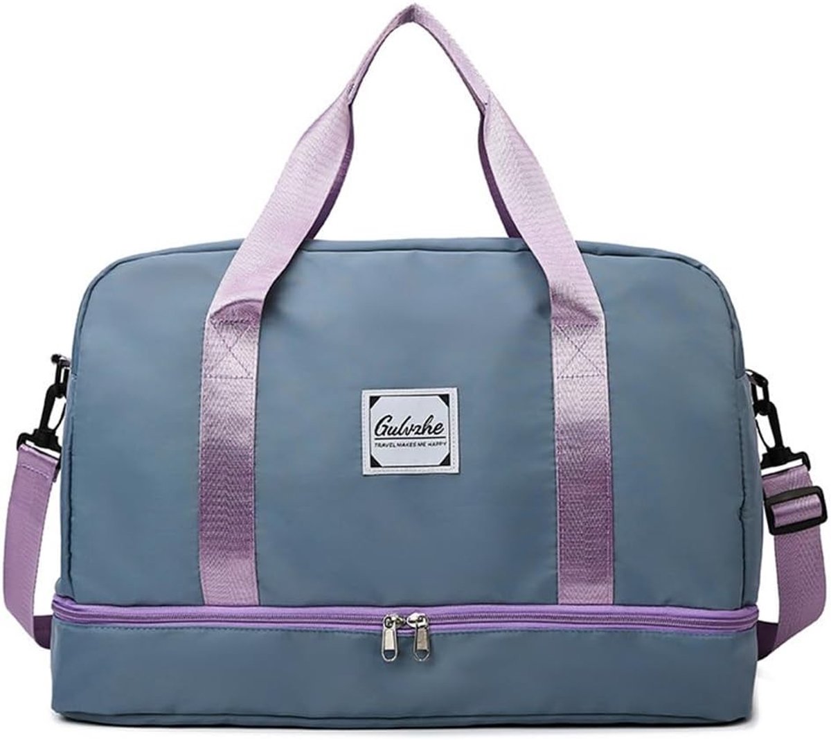 Grote Sporttas van 38.4 L met Schoencompartiment en Waterdichte Tas, Ideaal voor Weekendtrips en Sportactiviteiten, Donkerblauw, Handbagage voor Mannen en Vrouwen