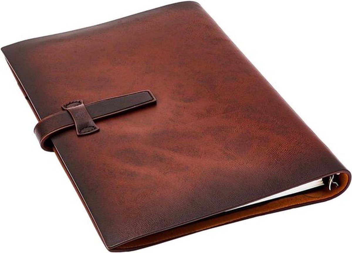 Handgemaakt A5 Notitieboek van Leer, Navulbaar met 6 Ringen, Bruin, 200 Pagina's, Perfect voor Notities en Journaling