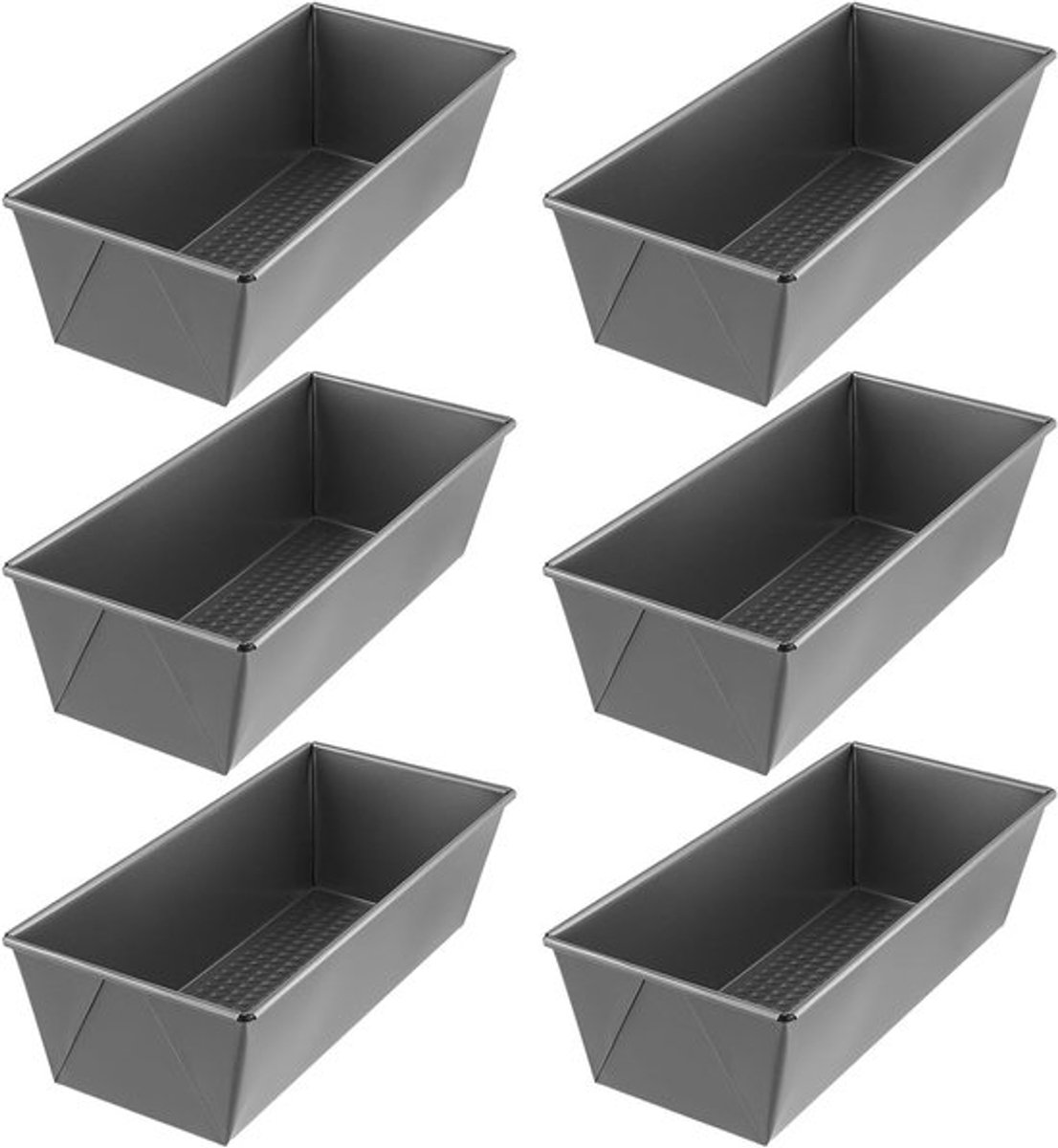 6 stuks broodvormen van 10 inch, anti-aanbak broodbakvormen van koolstofstaal, ideaal voor brood en taarten, 25 x 12 x 8 cm