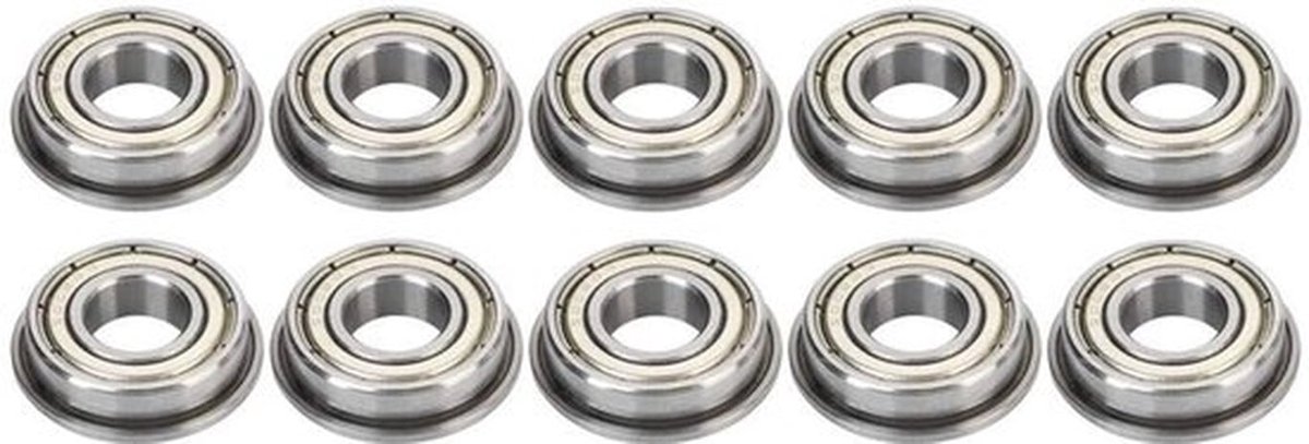 Set van 10 Flenslagers 10x22x6mm, Hoogwaardige Dubbelzijdige Sealing Groefkogellagers voor Hoge Snelheid