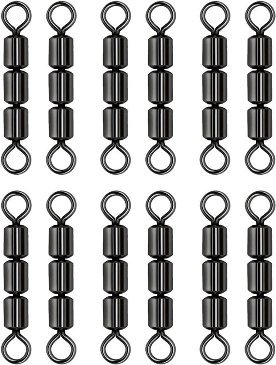 12 × Hoge-snelheidsdraaischakels voor vissen, drievoudige draaischakels, perfect voor forelvissen en vissersbenodigdheden