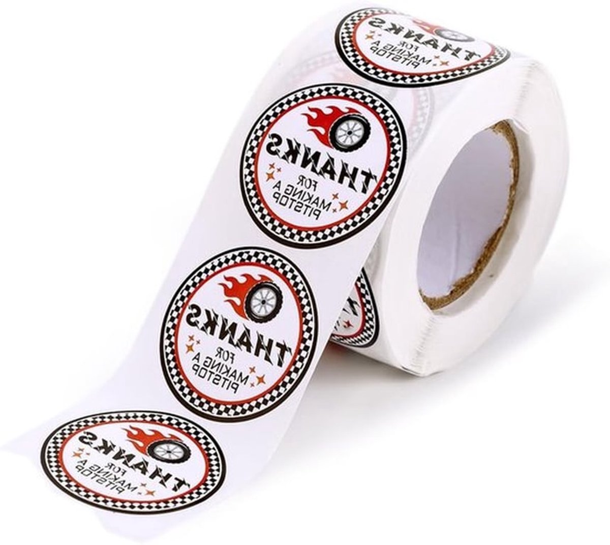 500 Stuks Raceauto Stickers - 3.8cm Zelfklevende Rondjes voor Verjaardagsfeestjes, Bedankjes en Feestdecoratie voor Jongens en Mannen