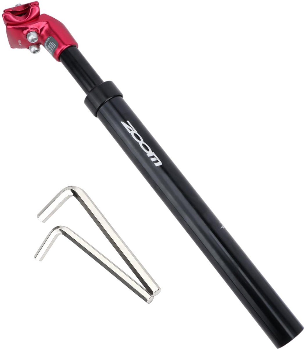 SnelShoppen - Fiets Schokdemper Zadelpen 27,2 mm - Veer Schokdemper Zadelpen voor Elektrische Fietsen, Mountainbikes en Stadsfietsen - Verende Zadelpe