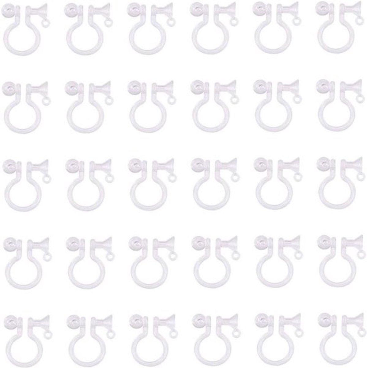 30 Stuks Transparante U-Vormige Plastic Clip-on Oorbellen Converter voor Niet-Gepiercete Oren - Eenvoudig en Comfortabel Gebruik