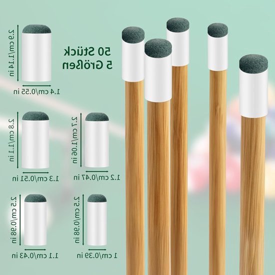 50 Stuks Slip On Billiard Cue Tips in 5 Maten, Geschikt voor Snooker en Pool, Eenvoudig te Gebruiken zonder Lijm — afbeelding 4