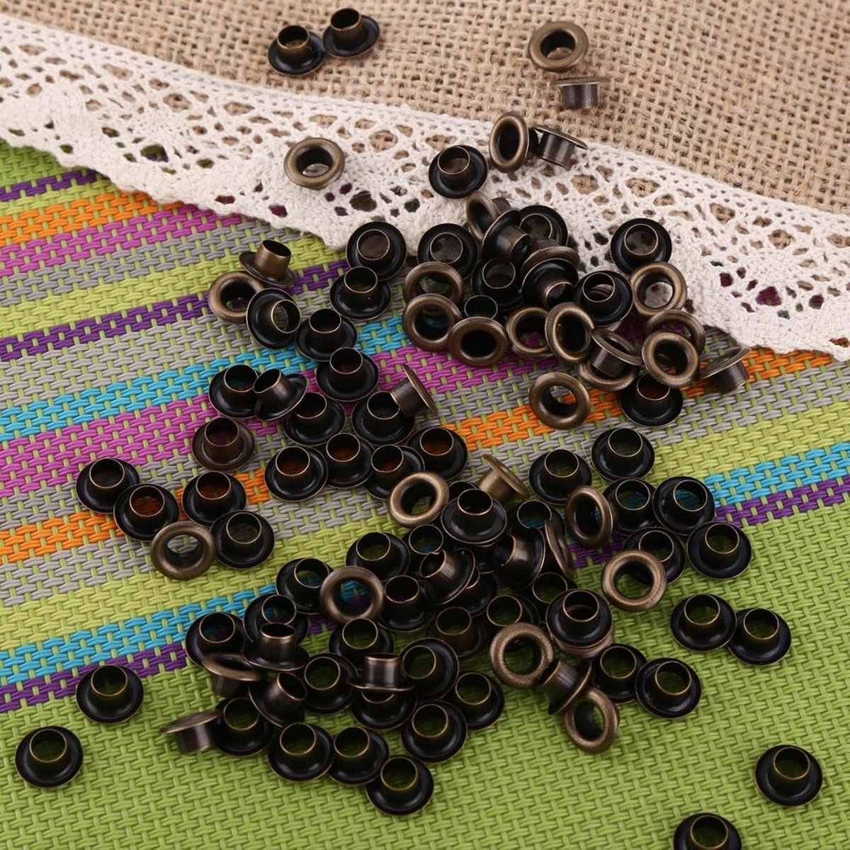 Oog-gereedschapsset - Brons - 6 mm - Metalen Ogen met Sluitringen - Voor Ambachten en Doe-het-zelf Projecten