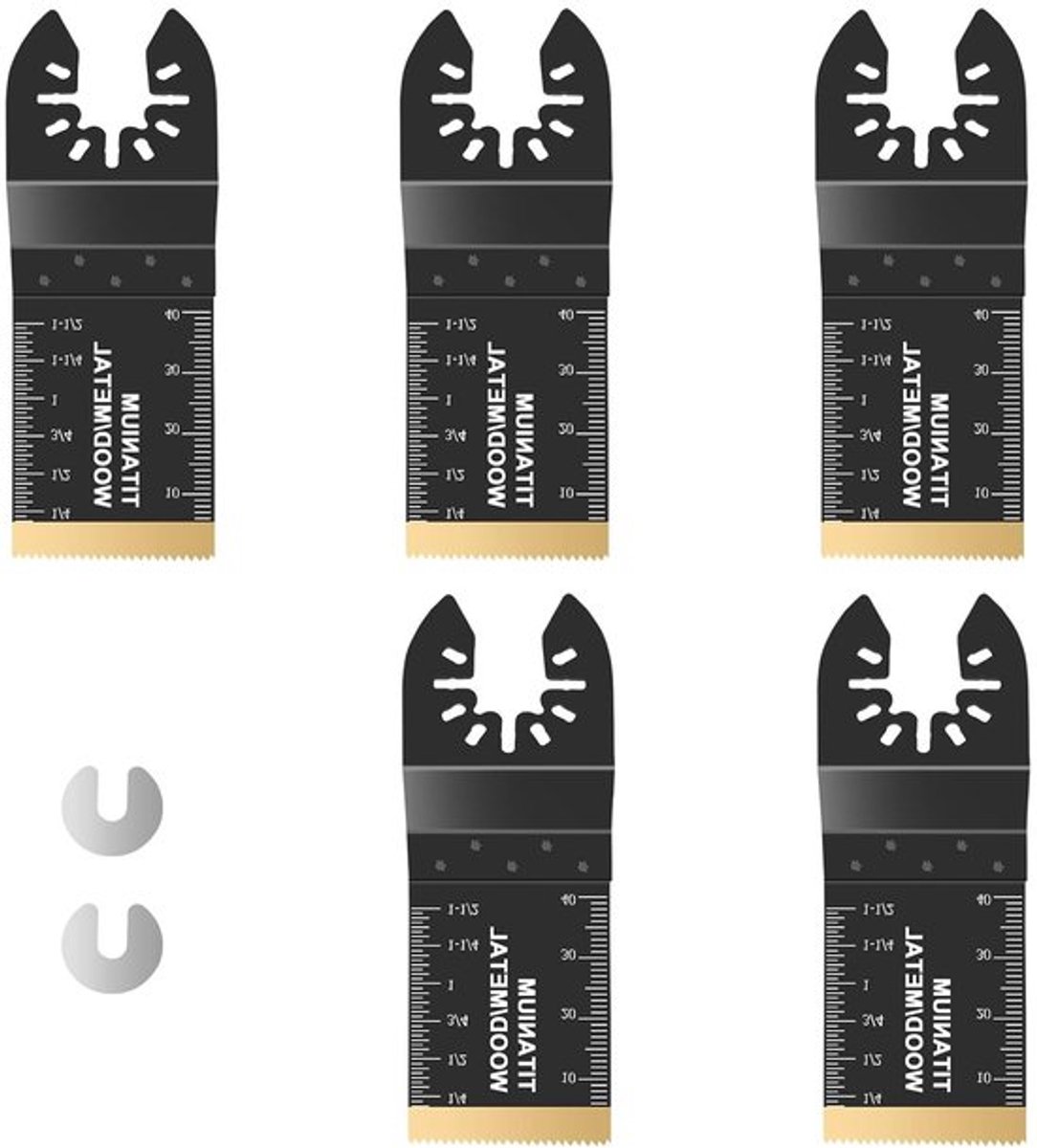 Set van 5 oscillerende zaagbladen - titaan multitool-zaagbladen voor hout, metaal en andere harde materialen - snelle en efficiënte snede