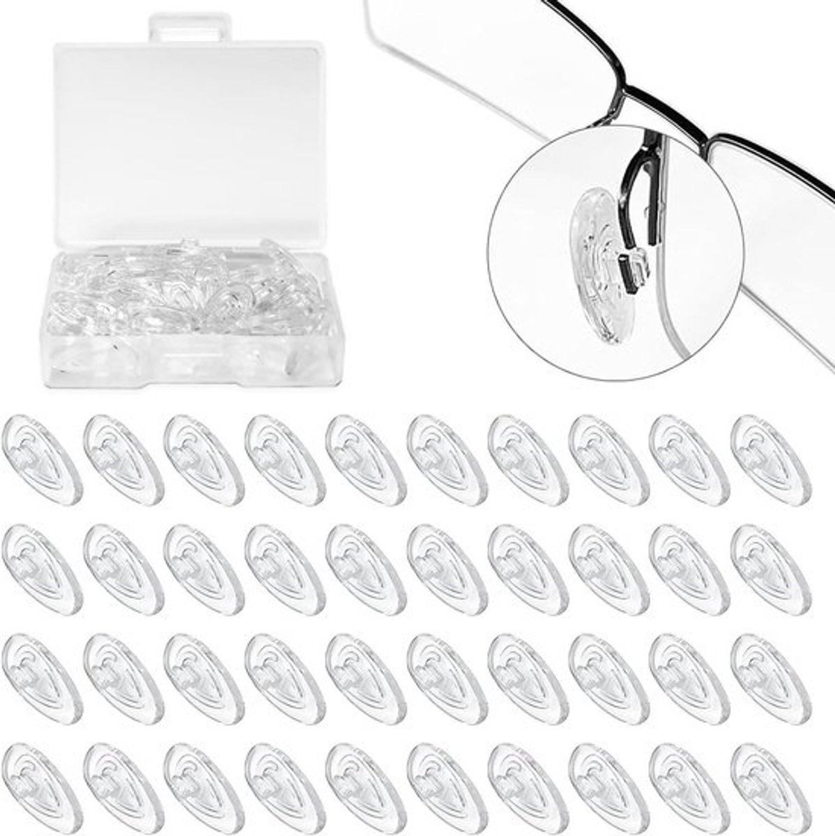 20 Paar Transparante Silicone Neuspads voor Zonnebrillen en Brillen - Antislip, Comfortabel en Geurvrij Accessoire