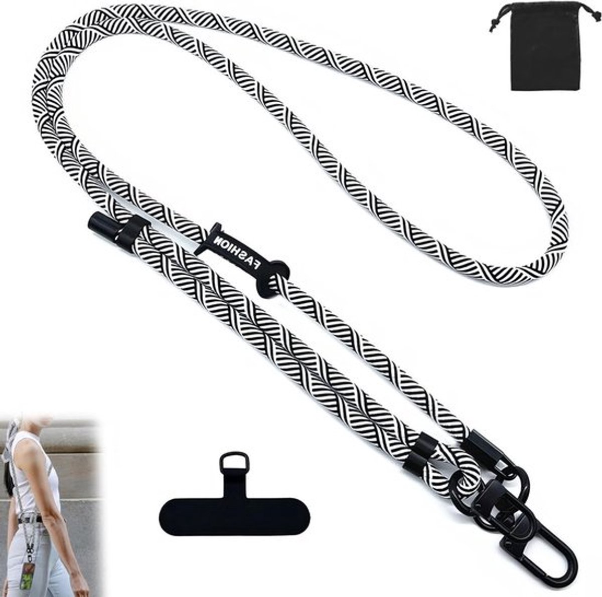 Verstelbare Mobiele Telefoon Lanyard, Universele Schouderband, Afneembare Telefoonketting voor Smartphones en Accessoires