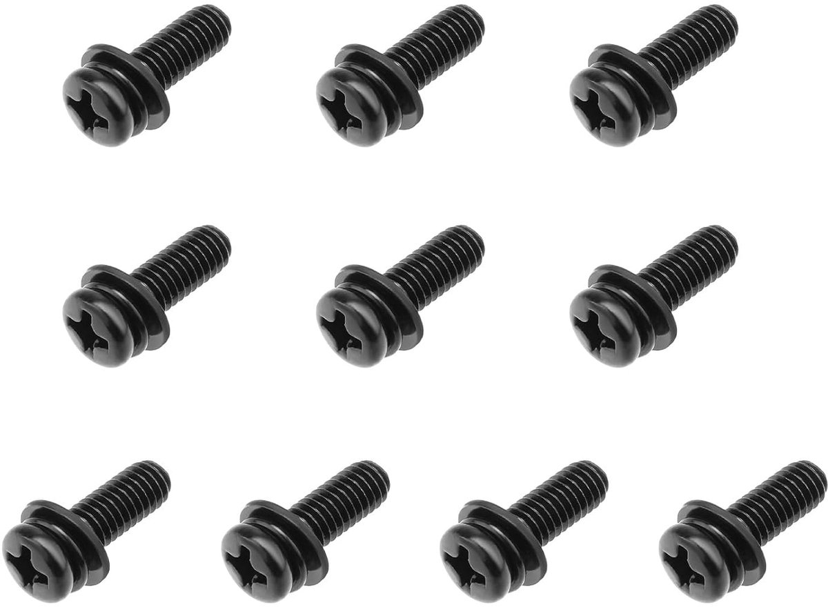 SnelShoppen - 10 Sets M4 14mm Wandmontage Schroeven en Ringen voor TV en Monitor Bevestiging - Geschikt voor LCD/LED TV’s