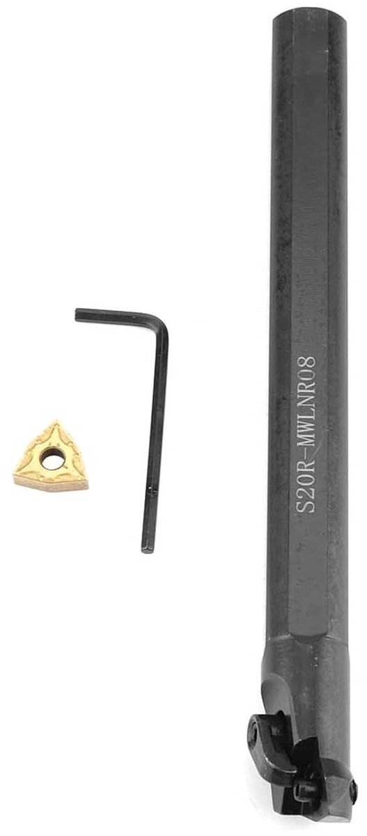 SnelShoppen - 20x200 Mm Draai Gereedschap Set, CNC Draaibank Draai Gereedschap Rotatieve Houder met WNMG0804 Mes voor Houtbewerking, DIY en Afwerking