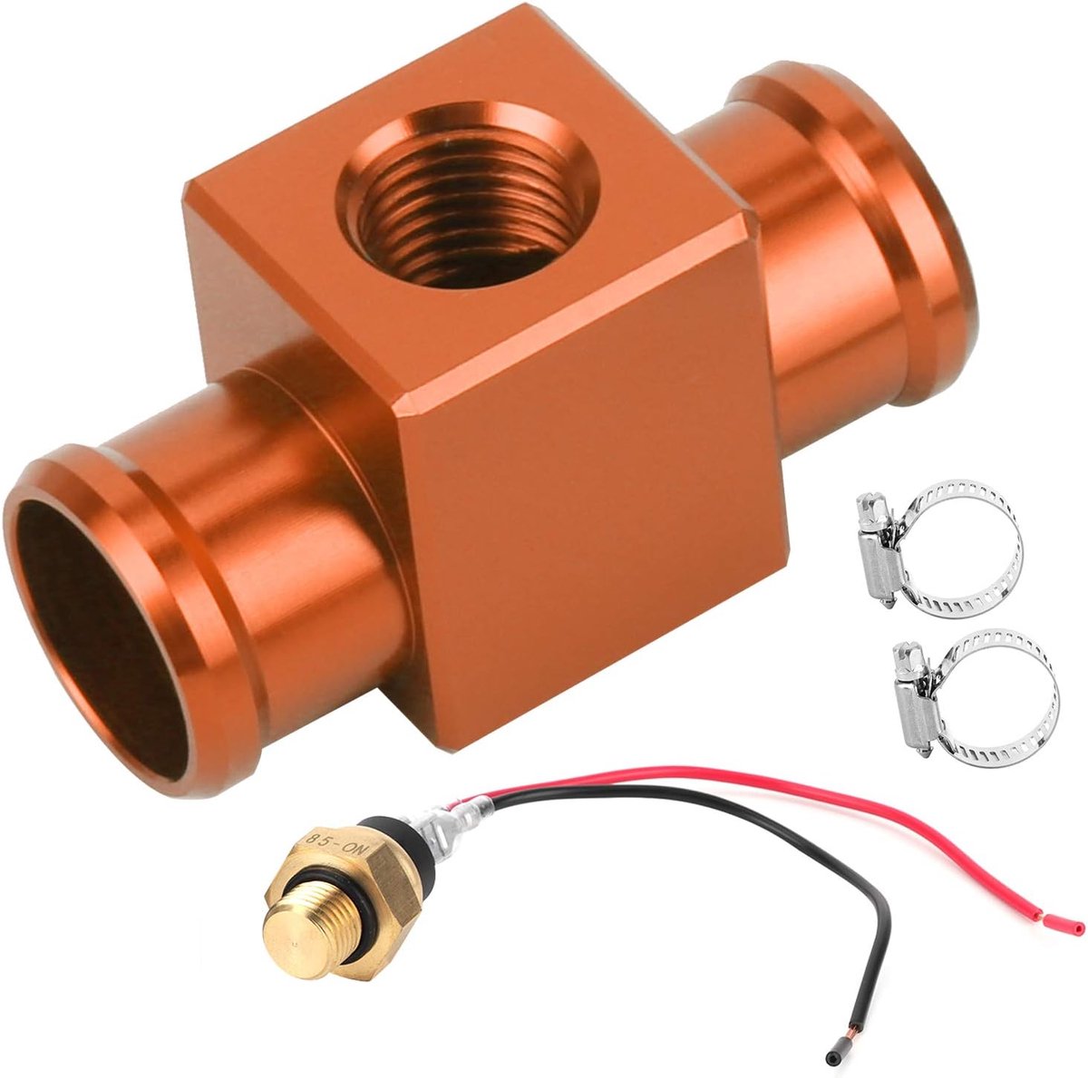 SnelShoppen - Thermostaat Water Temperatuur Schakelaar Koelvloeistof Ventilator Temperatuursensor voor Motorfiets ATV Offroad Voertuig (Oranje)