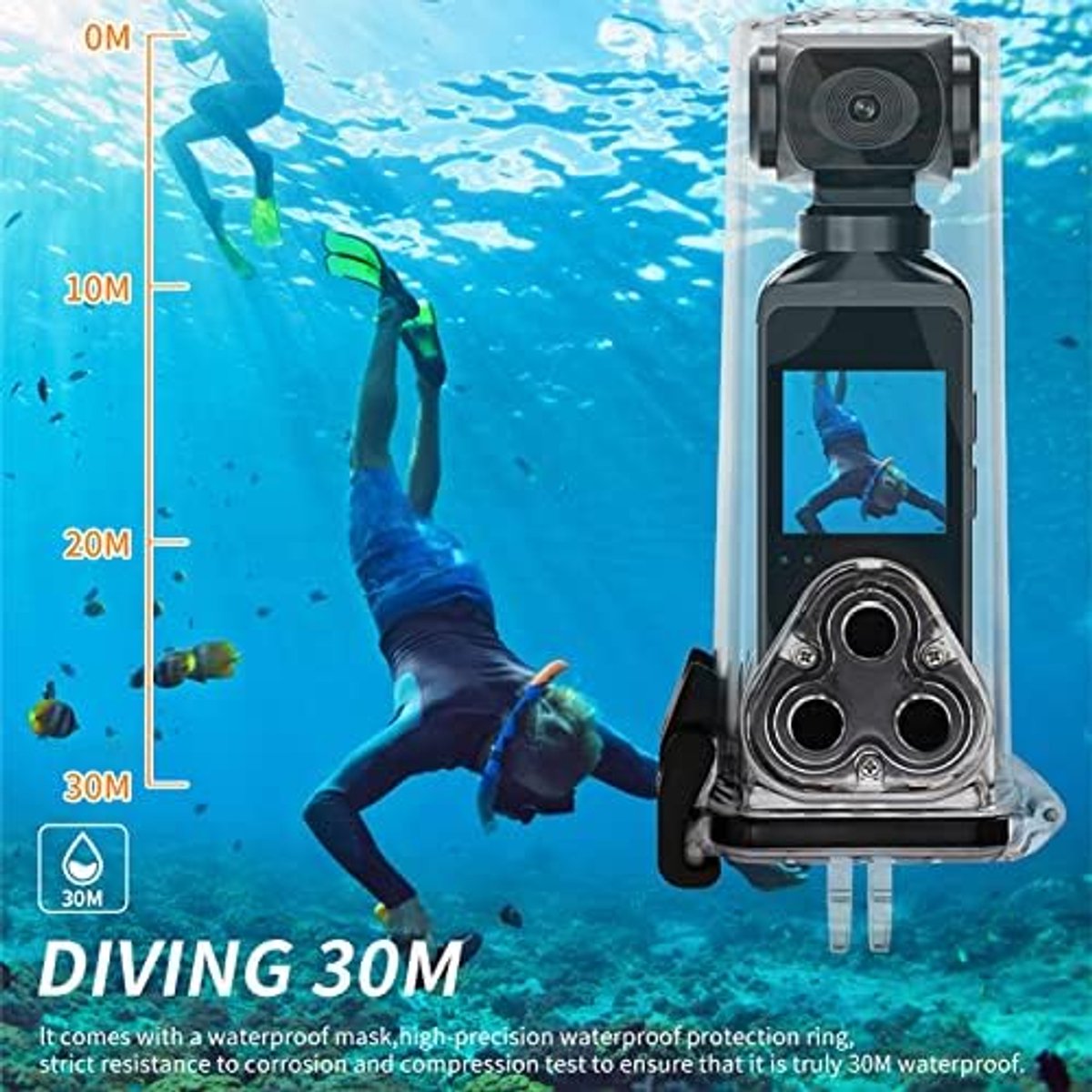Action Camera 16MP 30FPS - Handheld Camcorder - 30M Waterproof - Ideaal voor duikers - ShopVlot