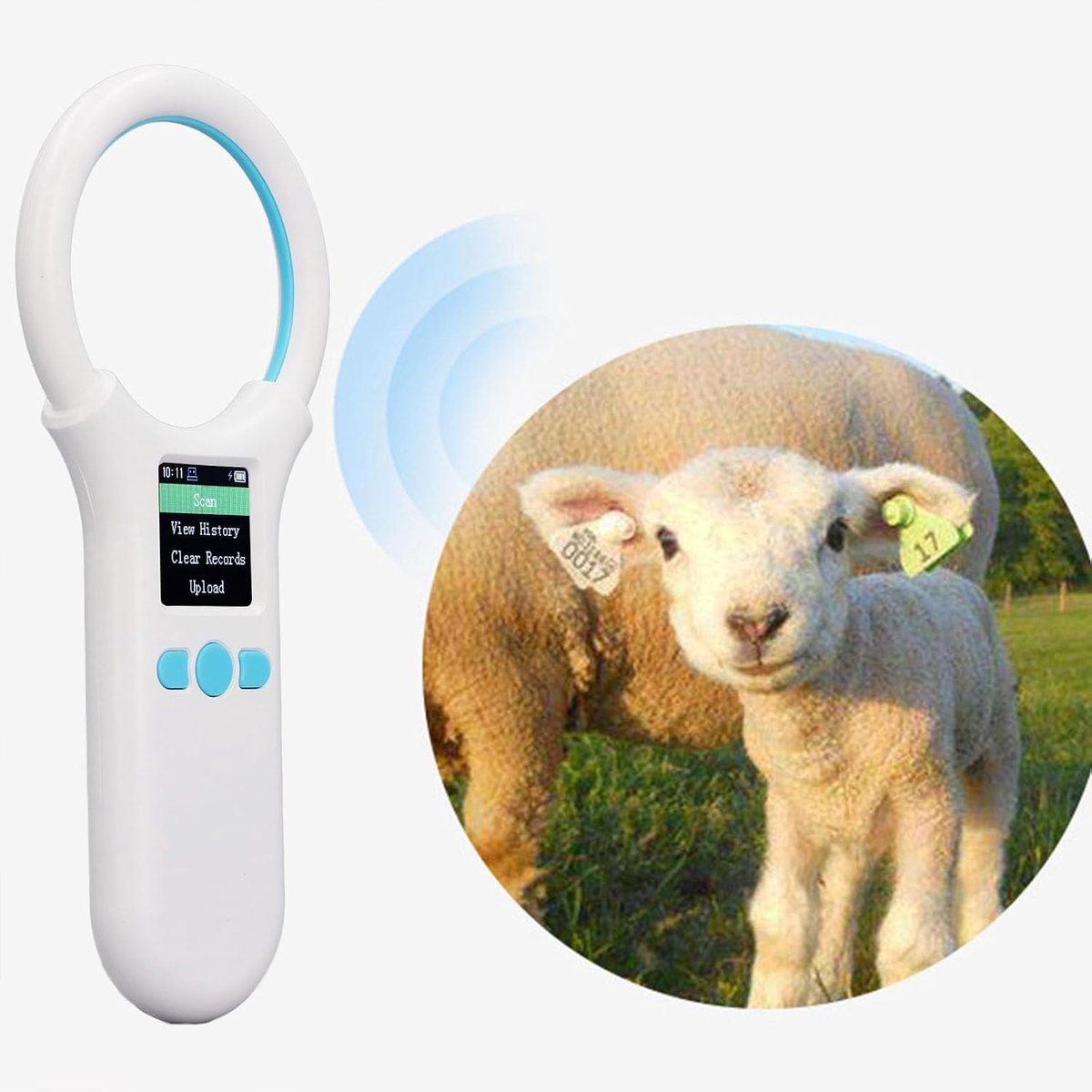 SnelShoppen - Draagbare Huisdieren Microchip Scanner - 500 Gegevensopslag - Kat Hond Chip Lezer - Draadloze RFID Dier Chip ID Lezer voor EMID FDX B -