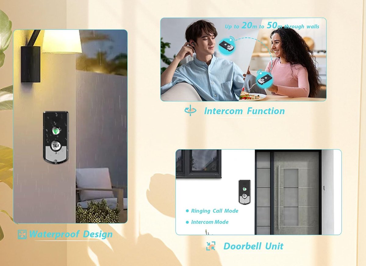2 Way Voice Intercom, Wireless Intercom Unit, Waterproof Wireless Intercomunicador, Intelligent Energy Saving Chip - ShopVlot