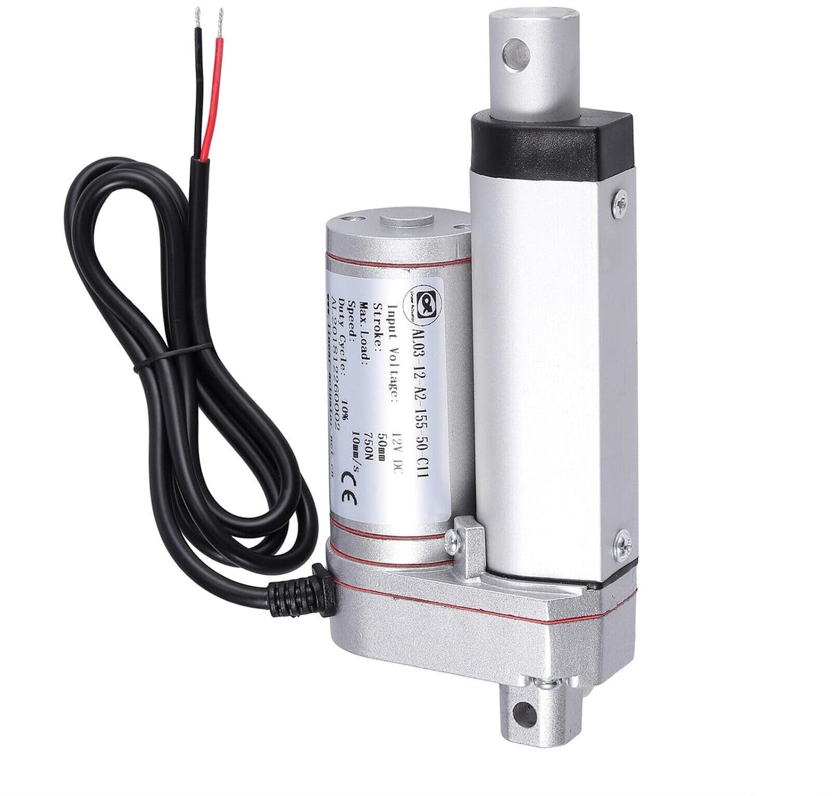 SnelShoppen - Linear Motor DC 12V 750N 50mm Elektrische Lineaire Actuator voor Motor DIY, Meubilair Lifting, Bench, Aluminium, Robuust, Geluidsarm