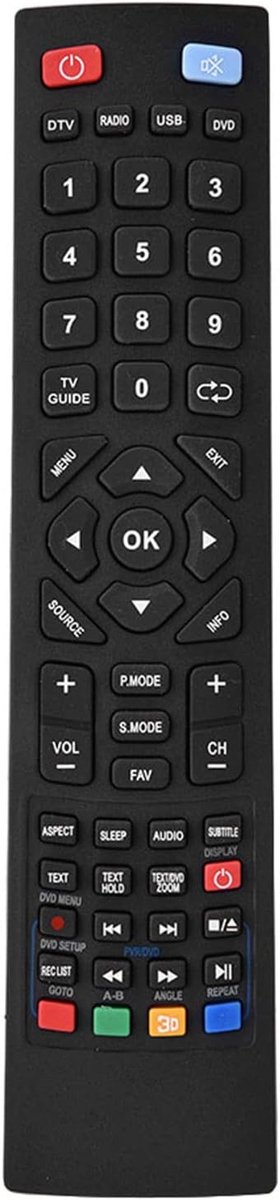 SnelShoppen - Universele TV Afstandsbediening, Vervangende Controller voor Alba Bush/Technika/Blaupunkt/SHARP/E-Motion Smart TV, Geen Instellingen Nod