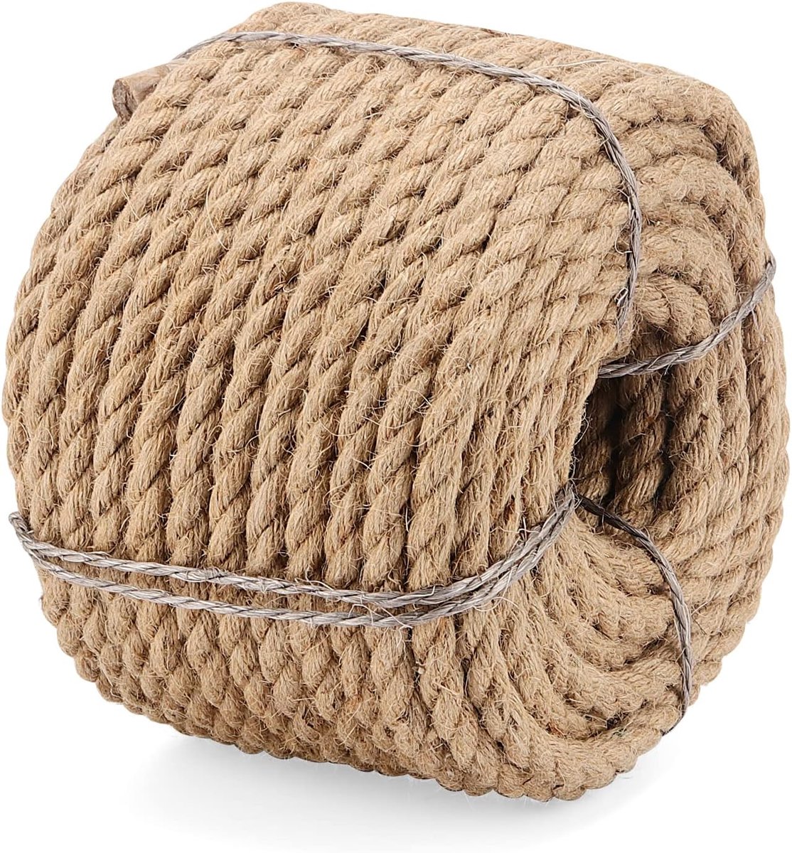SnelShoppen - Jute Touw 30m x 10mm, Sterk en Duurzaam Natuurlijke Jute Koord, Dikke Jute Touw voor Creatieve Projecten, Huisdieren Krabpaal, Bagage To