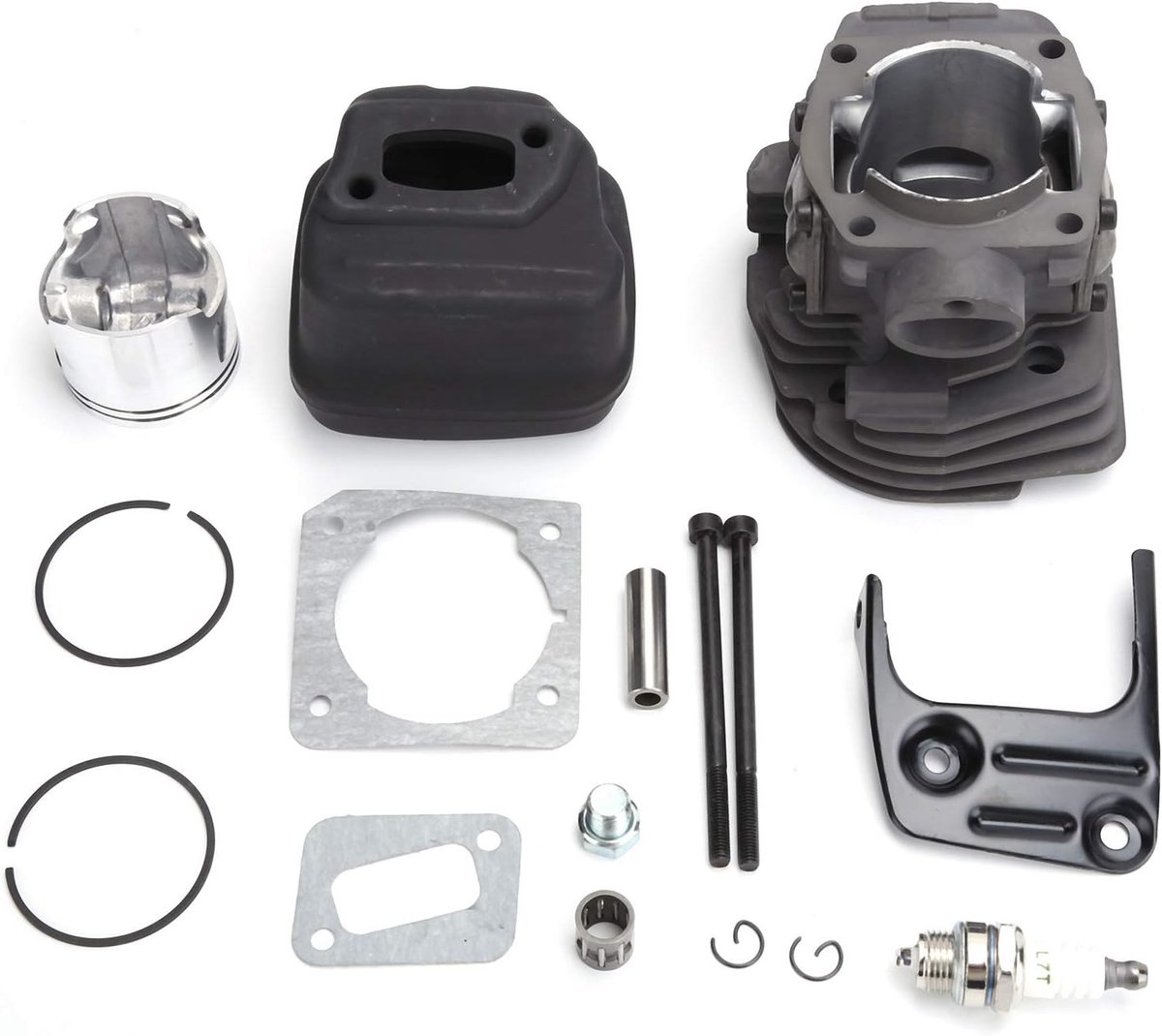 SnelShoppen - 45MM Cilinder Piston Uitlaat Kit Geschikt voor Tuingereedschap, Professionele Kwaliteit, Eenvoudige Installatie, Tuin, Grasmaaier, Motor
