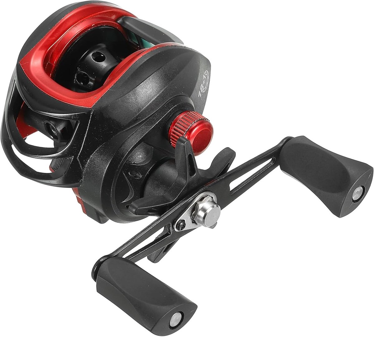SnelShoppen - Baitcasting Visrol met 12 Snelheden, Magnetisch Remsysteem, 18+1 Lagers, 8.1:1 Overbrengingsverhouding, Links, Zout- en Zoetwater, Rood/