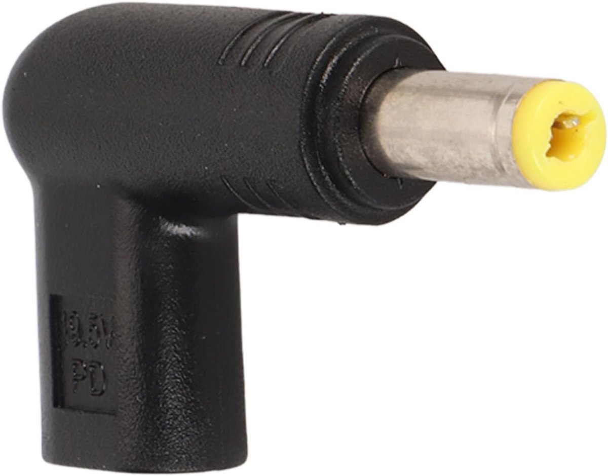 SnelShoppen - USB C Naar DC Adapter - Type C Vrouwelijk Naar 5.5x2.5mm DC 18.5-20V - 90 Graden Hoekadapter - PD Emulator Trigger - Ondersteunt 100W PD