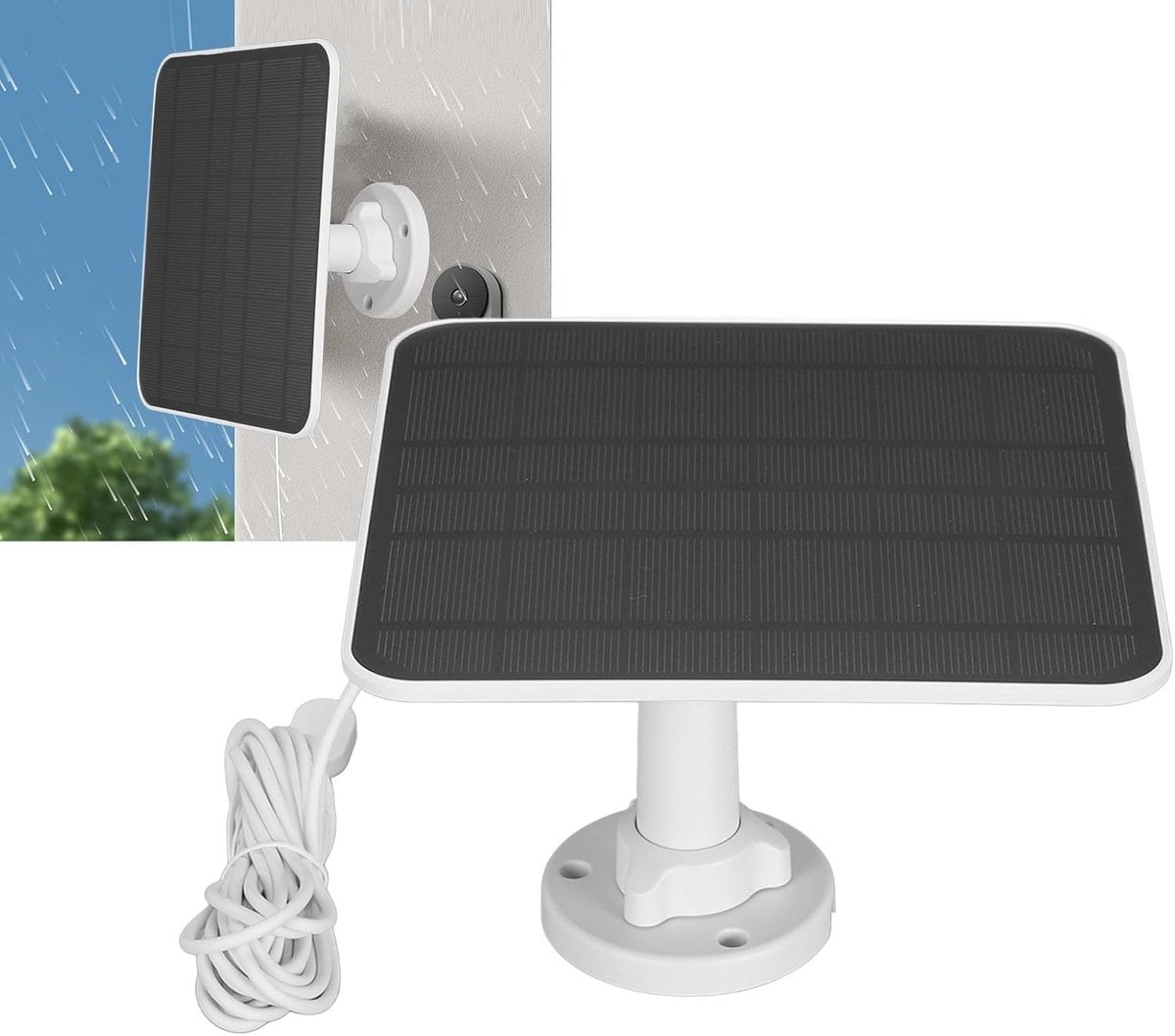 SnelShoppen - 12W Zonnepaneel Oplader IP65 Waterdicht Magnetische Oplader voor Pro 3 Pro 4 Ultra 2 Go2 Met Verstelbare Houder voor Beveiligingscamera